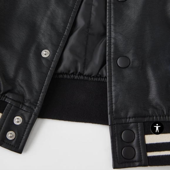 ❌️SOLD❌️ZARA KIDS FAUX LEATHER BOMBER JACKET SIZE 6 - Picture 6 of 8